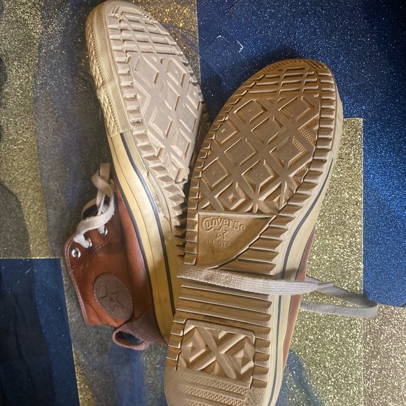 CONVERSE LTHR VTG WARM COGNAC Sneakers FLAWED RARE - Picture 15 of 16